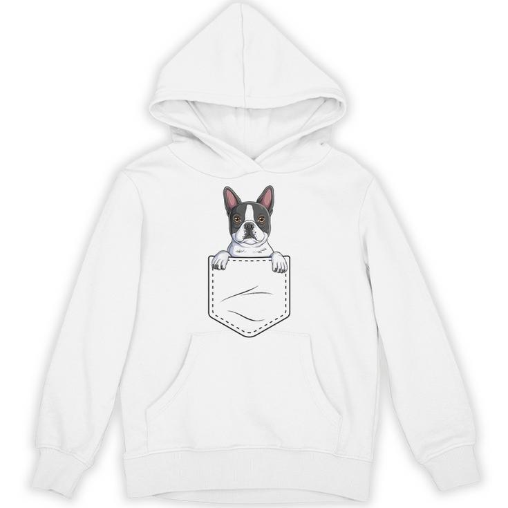 Boston Terrier In The Pocket Cute Boston Terrier Dog Lovers Men Women Girls Kids Unisex Hoodie