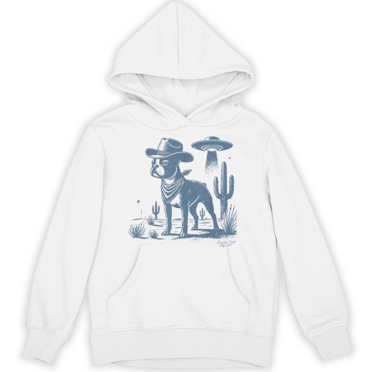 Boston Terrier UFO Cowboy Dog Dog Mom Dog Dad Alien Dog Unisex Hoodie