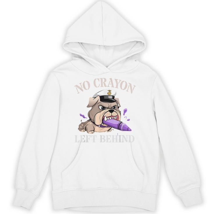 Boys No Crayon Left Behind Corps Squad Military Our Troop Hoodie