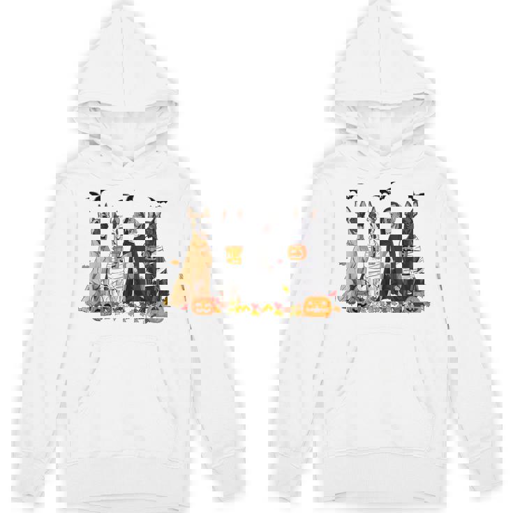 Cute Great Dane Dogs Ghost Witch Mummy Halloween Pumpkins Hoodie