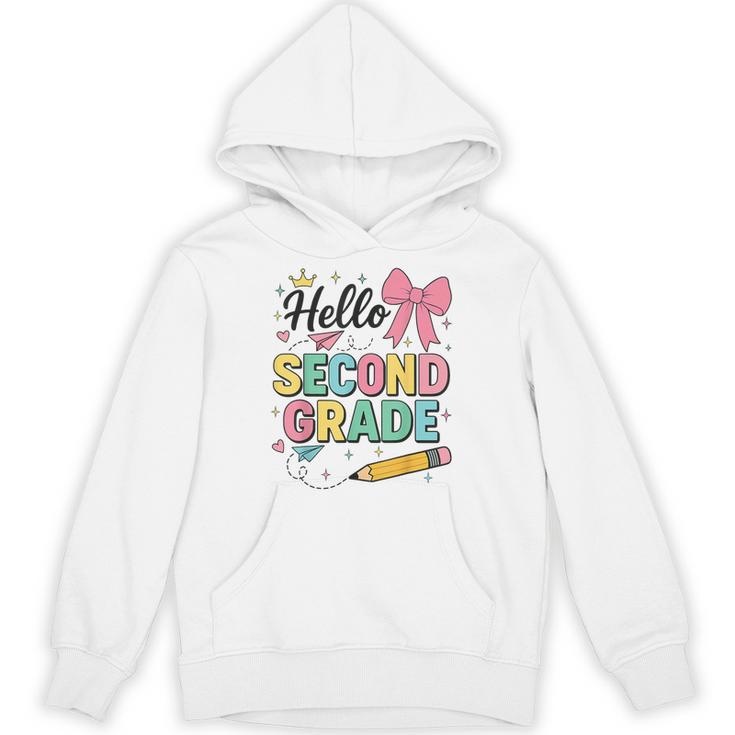 Cute Hello Second Grade Back To School Coquette Teacher Girl Unisex Hoodie