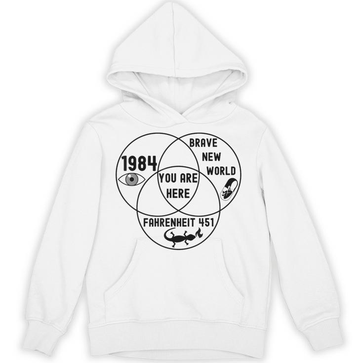 You Are Here Dystopian Venn Diagram English Teacher Bk Unisex Hoodie