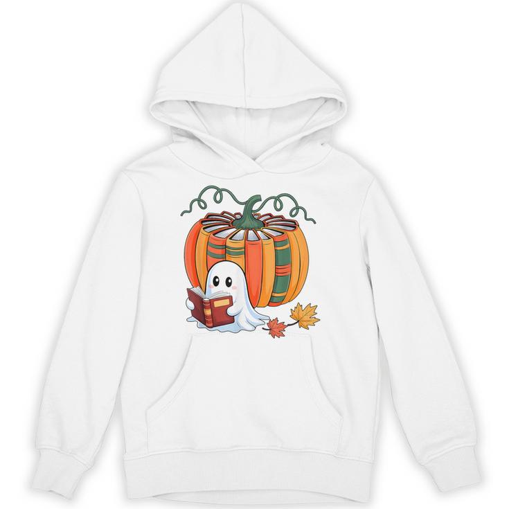 Fall Book Pumpkin Books Ghost Reading Halloween Teacher Unisex Hoodie