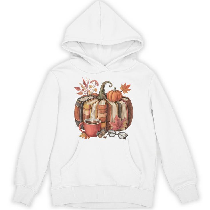 Fall Book Pumpkin Retro Reading Halloween Teacher Unisex Hoodie
