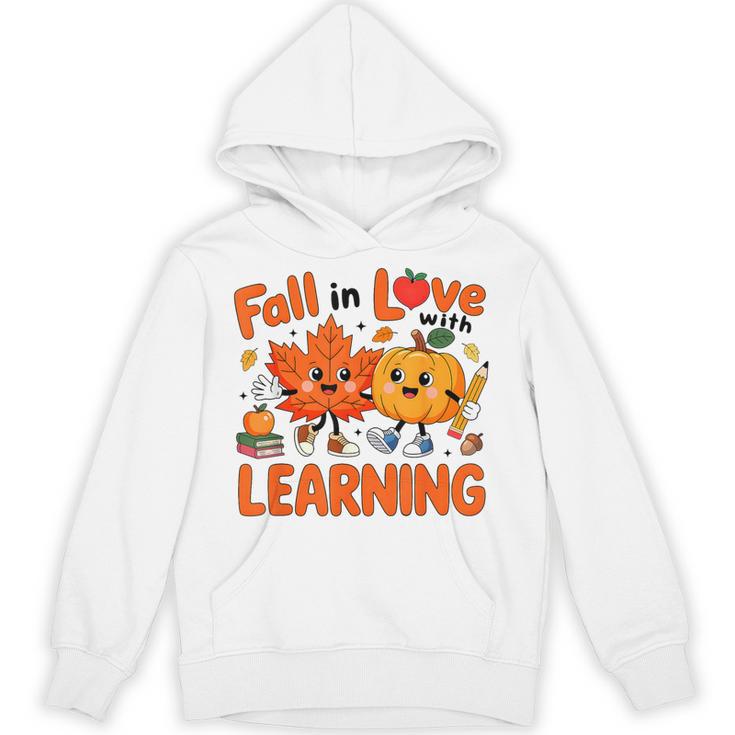 Fall In Love With Learning Thanksgiving Teacher Student Kids Unisex Hoodie