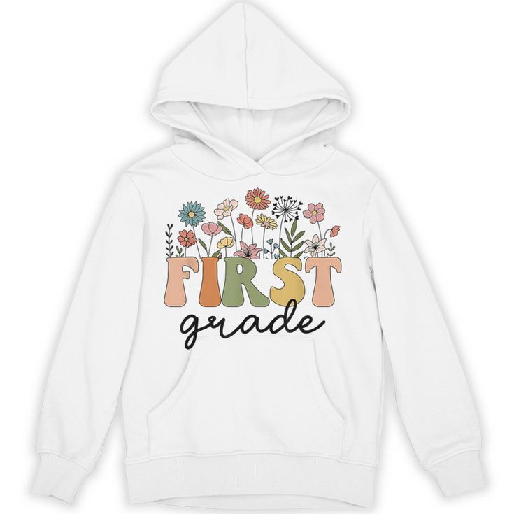 First Grade Teacher Wildflower Back To School Floral Outfits Unisex Hoodie, First Grade Teacher Gifts, trending gift First Grade Teacher Wildflower Back To School Floral Outfits Unisex Hoodie, First Grade Teacher Gifts, trending gift