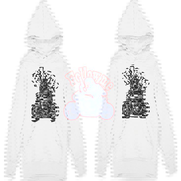 Followmeバイクに乗るゴリラのバックプリントデザイン パーカー