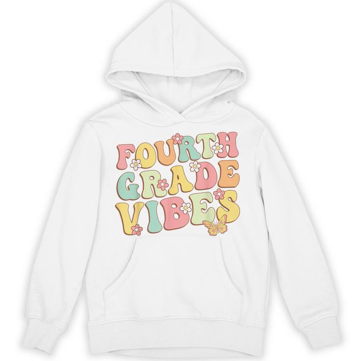 Fourth Grade Vibes Hello Team 4th Grade Teacher Kids Retro Unisex Hoodie