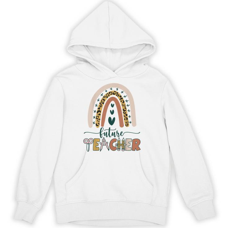 Future Teacher Boho Rainbow Leopard New Grad Student Unisex Hoodie