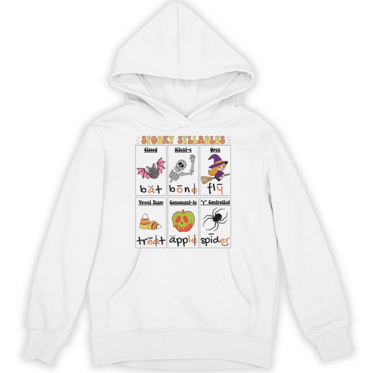 Halloween Reading Spooky Syllables Teacher Vintage Unisex Hoodie