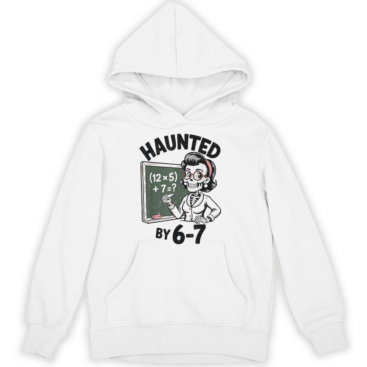 Haunted 67 Skeleton Math Teacher Halloween Costume Math Pun Unisex Hoodie