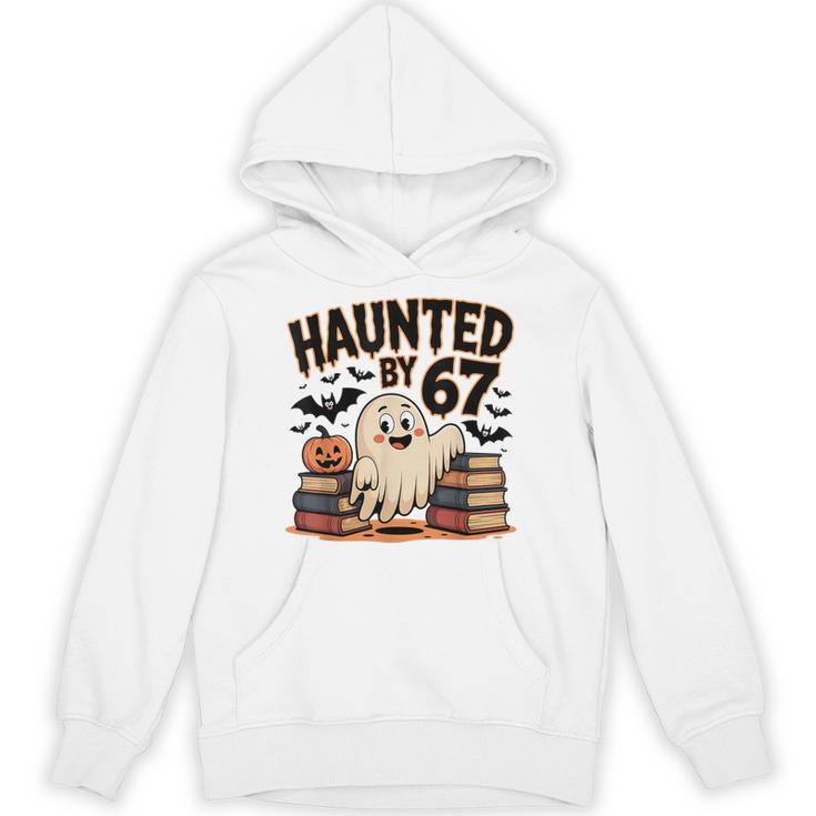 Haunted By 67 Teacher Ghost Pumpkin Halloween Costum Unisex Hoodie