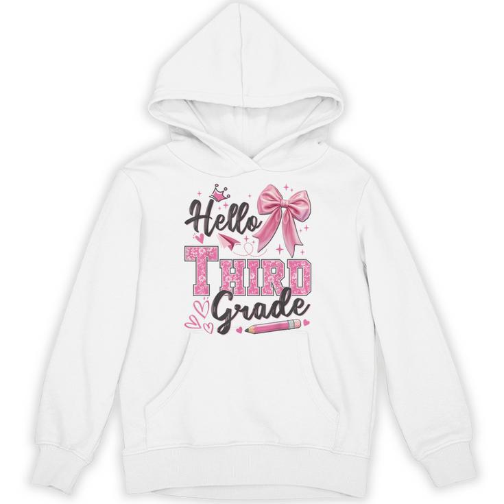Hello Third Grade First Day Of School Coquette Teacher Girl Unisex Hoodie