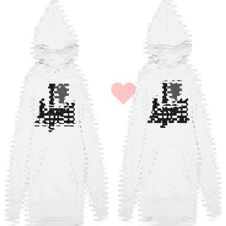I Love Heart April Nameon A パーカー