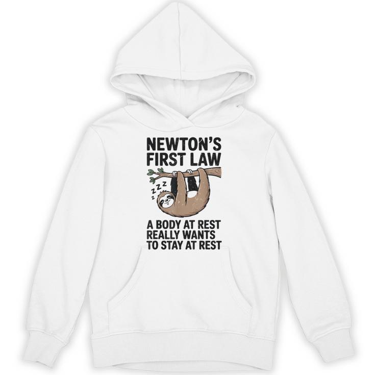Newtons First Law Physics Jokes Science Teacher Unisex Hoodie