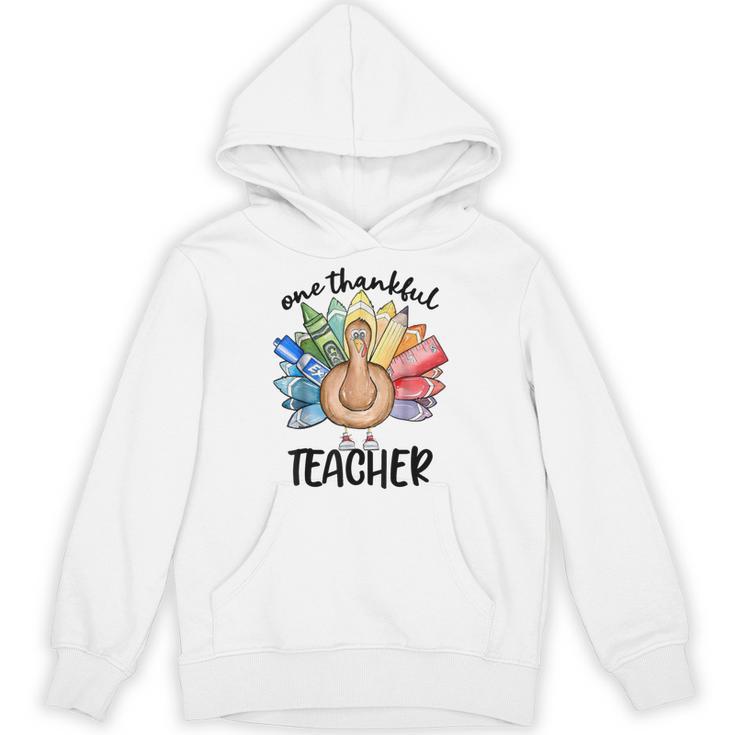 One Thankful Teacher Turkey Pencil Thanksgiving Teachers Unisex Hoodie