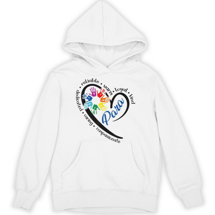 Para Heart Teacher Paraprofessional Paraeducator Men Women Unisex Hoodie