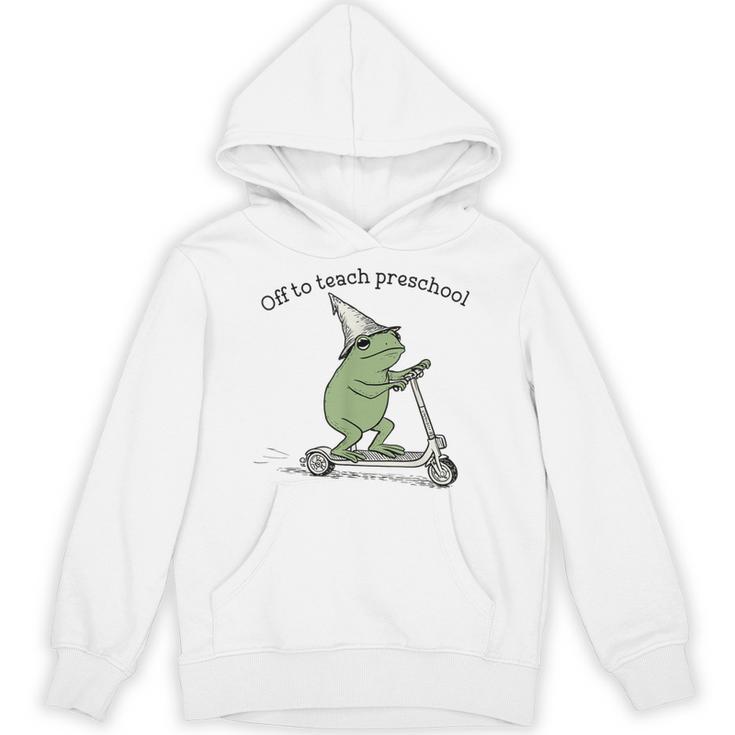 Pre K Grade Teacher Frog Back To School Preschool Unisex Hoodie