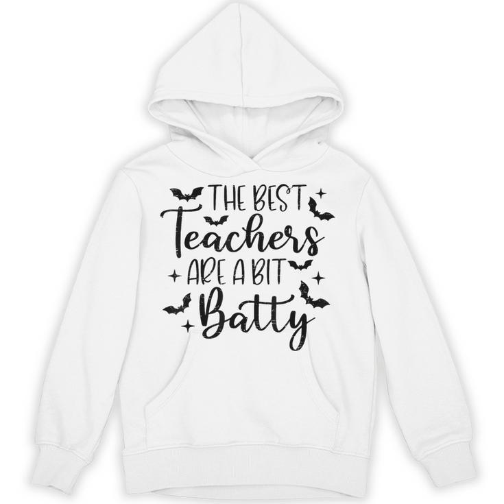 Retro The Best Teachers Are A Bit Batty Halloween Teacher Unisex Hoodie