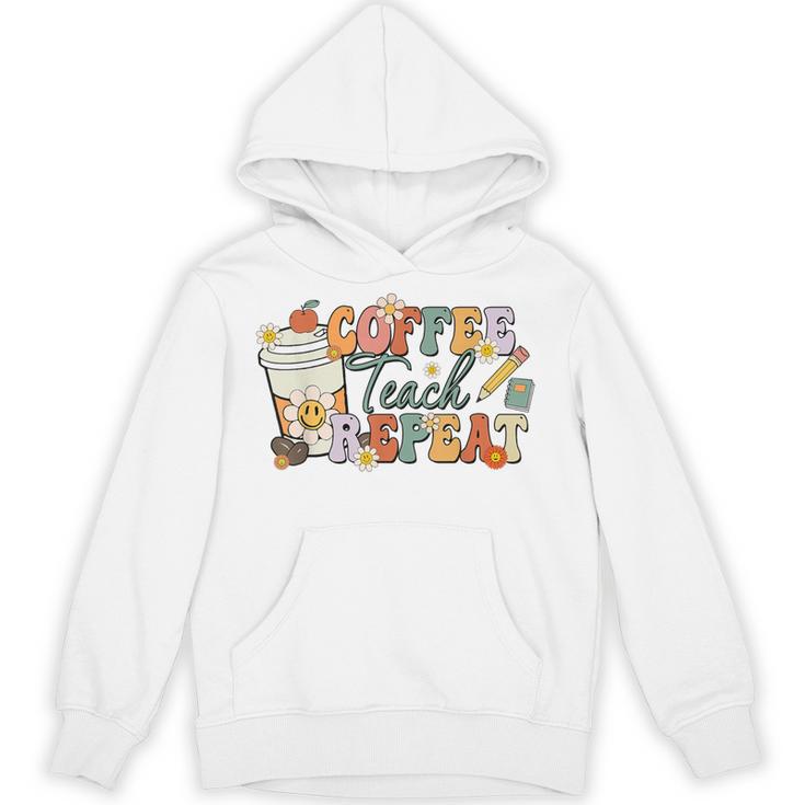 Retro Grovvy Coffee Teach Repeat Teacher Unisex Hoodie