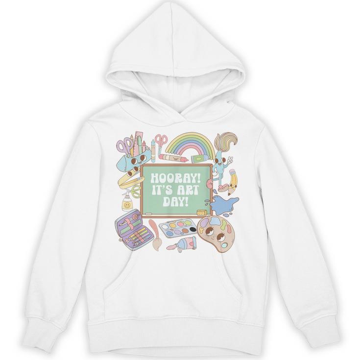 Retro Hooray It's Art Day Art Teacher Back To School Women Unisex Hoodie