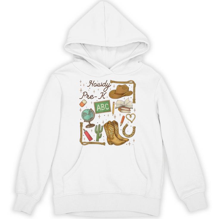 Retro Howdy Pre-K Back To School Western Teacher Unisex Hoodie