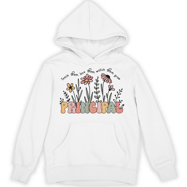 Retro Vintage Floral Principal Shirt For Women Teachers Day Unisex Hoodie
