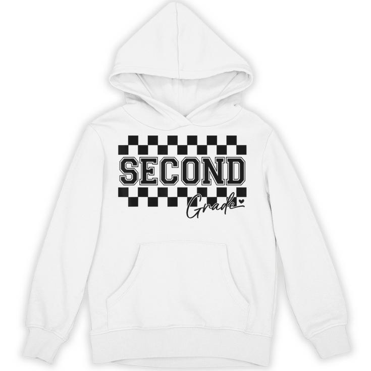 Second Grade Checkered Teacher 1st Day Back To School Women Unisex Hoodie