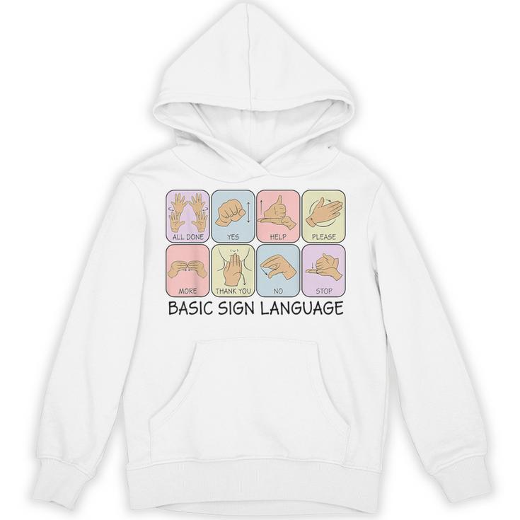 Basic Sign Language Speech Pathology Aac Sped Teacher Unisex Hoodie
