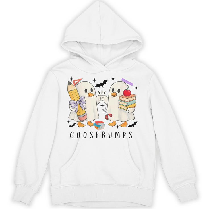 Silly Goose Spooky Teacher Halloween Cute Goosebumps Unisex Hoodie