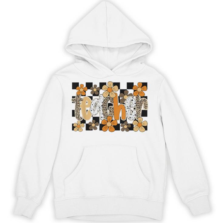 Teacher Appreciation Boho Floral Leopard Checkered Unisex Hoodie