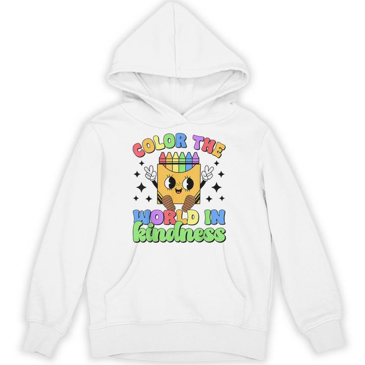 Teacher Back To School Color In Kindness Crayon Pencil Unisex Hoodie
