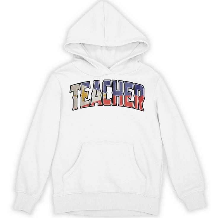 Teacher Filipino Vintage Heritage DNA Flag Unisex Hoodie