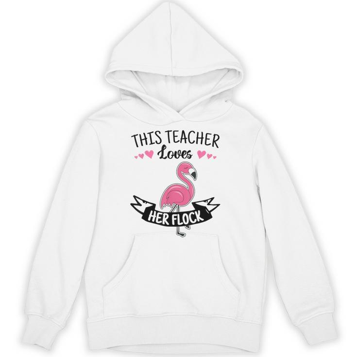 This Teacher Loves Her Flock Cute Flamingo Teacher Unisex Hoodie