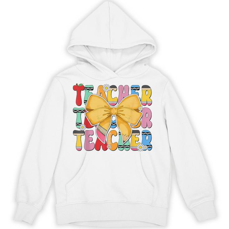 Teacher Pencil Coquette Bow Back To School Teacher Unisex Hoodie