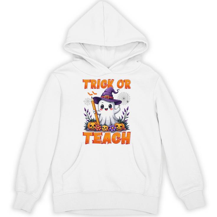 Trick Or Teach Teacher Halloween Ghost Pencil Floral Unisex Hoodie