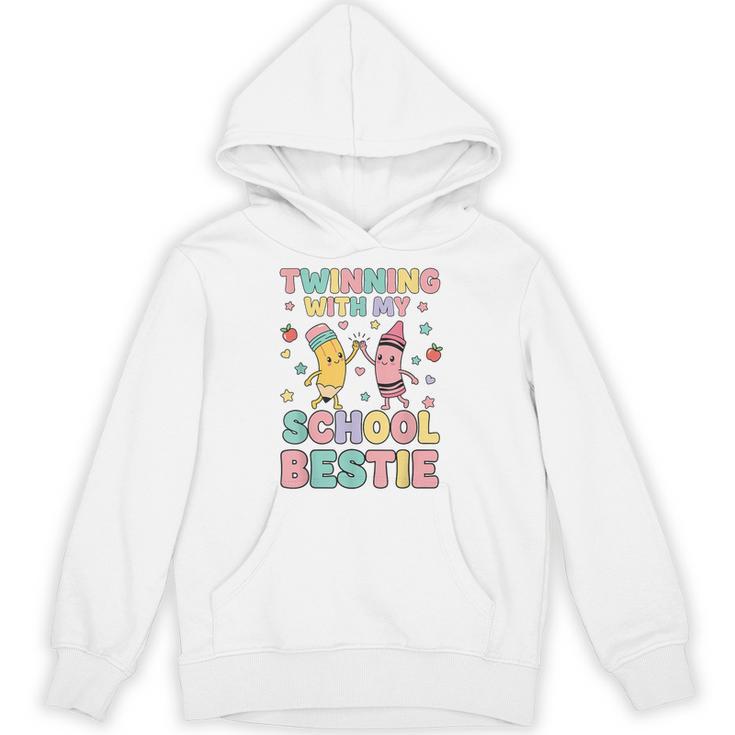 Twinning With My School Bestie Cute Matching Friend Twin Day Hoodie