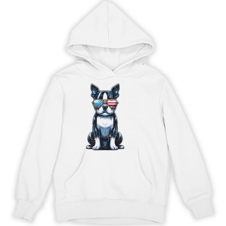 USA Flag Boston Terrier Best Dog Mom Ever 2025 Unisex Hoodie