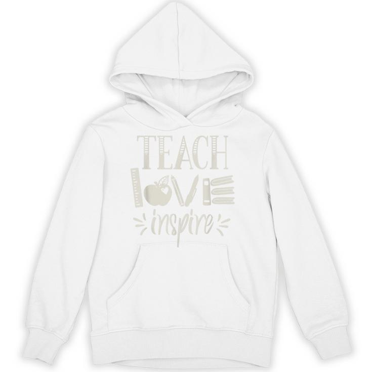 Vintage Teach Love Inspire Red For Ed Teacher Supporter Men Women Girls Kids Unisex Hoodie