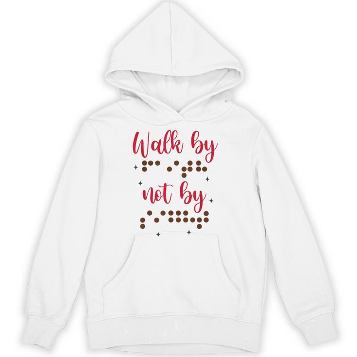 Visually Impaired Teacher Braille Bible Verse Walk By Faith Unisex Hoodie