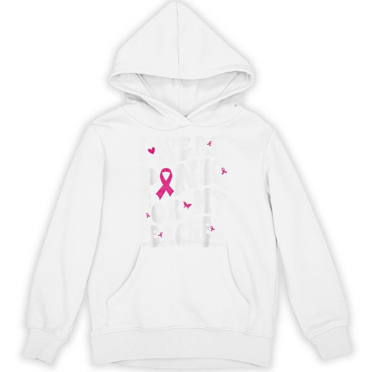 I Wear Pink For My Teacher Breast Cancer Awareness Support Men Women Unisex Hoodie