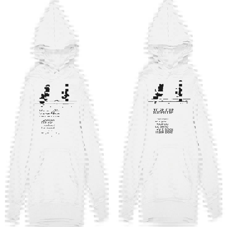 You Are Offline Low Resolution Pixel Dinosaurcreen パーカー