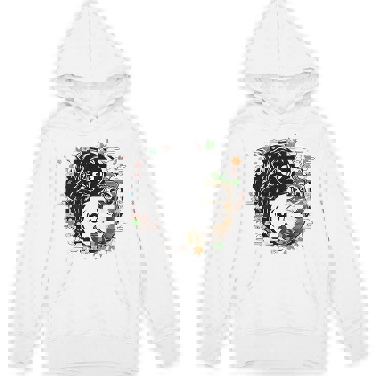 狸と狐 太極図 たぬき きつね パーカー