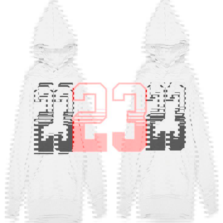 白赤番号 23 スポーツチーム パーカー