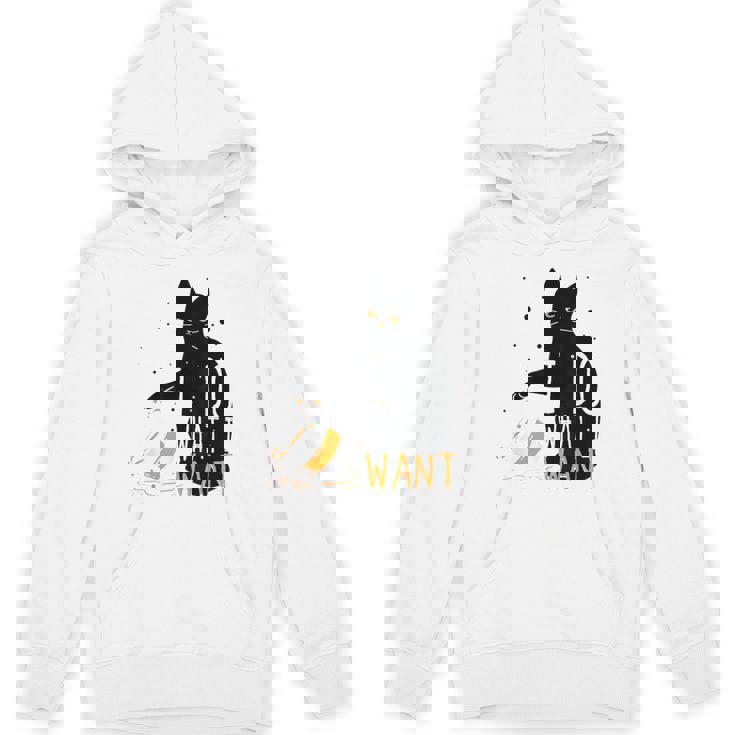 私は何をしたい黒猫カップ面白いグラフィック猫愛好家 パーカー