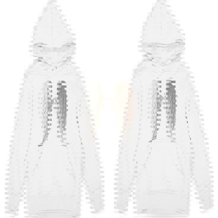 背面にリアルな白い天使の羽。 パーカー