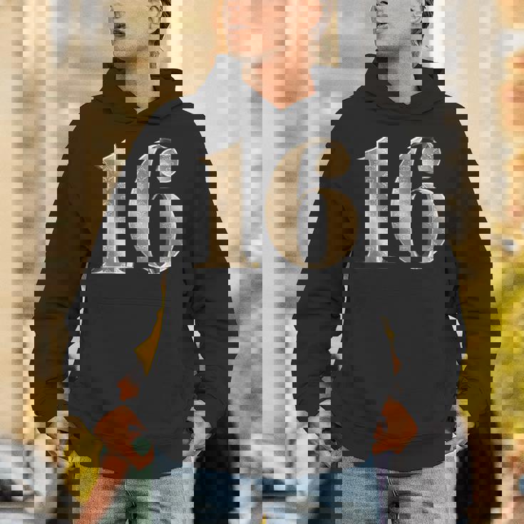 16 16 誕生日 お気に入り 数字 フルール・ド・リス デザイン パーカー