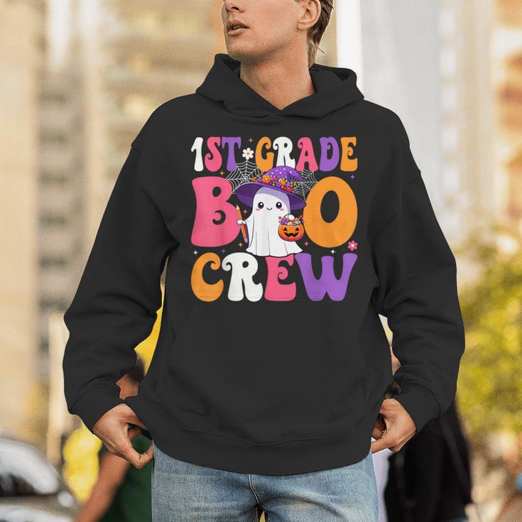 1st Grade Boo Crew Halloween First Grade Halloween Teacher Unisex Hoodie, First Grade Teacher Hoodies, funny gift