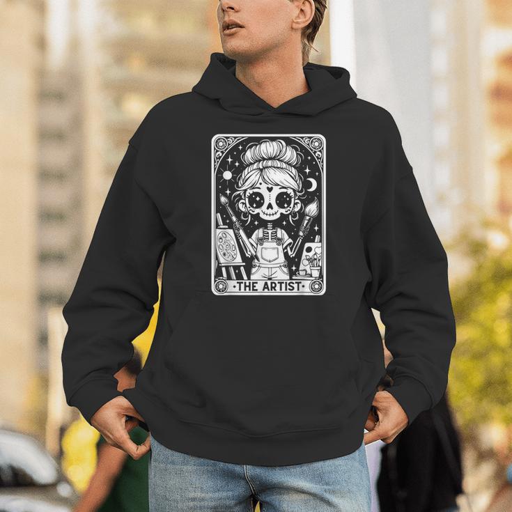 Artist Tarot Card Skeleton Painter Art Teacher Witchy Unisex Hoodie, funny gift Artist Tarot Card Skeleton Painter Art Teacher Witchy Unisex Hoodie, funny gift