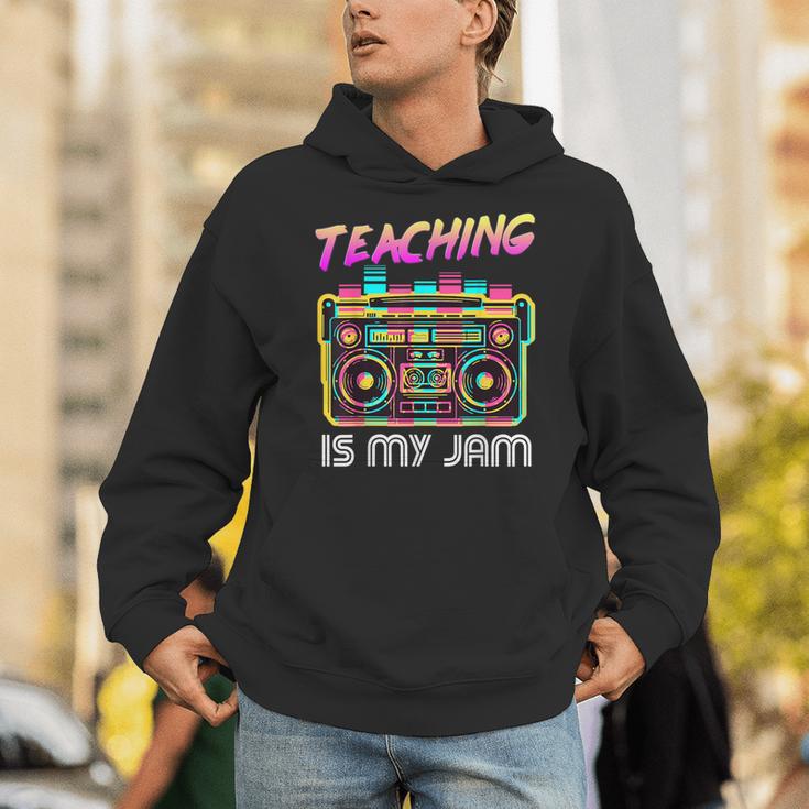 Back To School Retro Teaching Is My Jam 80s Teacher Boombox Unisex Hoodie, funny gift